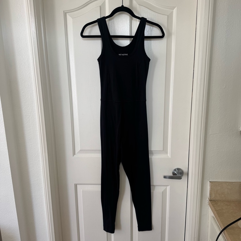 SET Active Black Racerback Jumpsuit